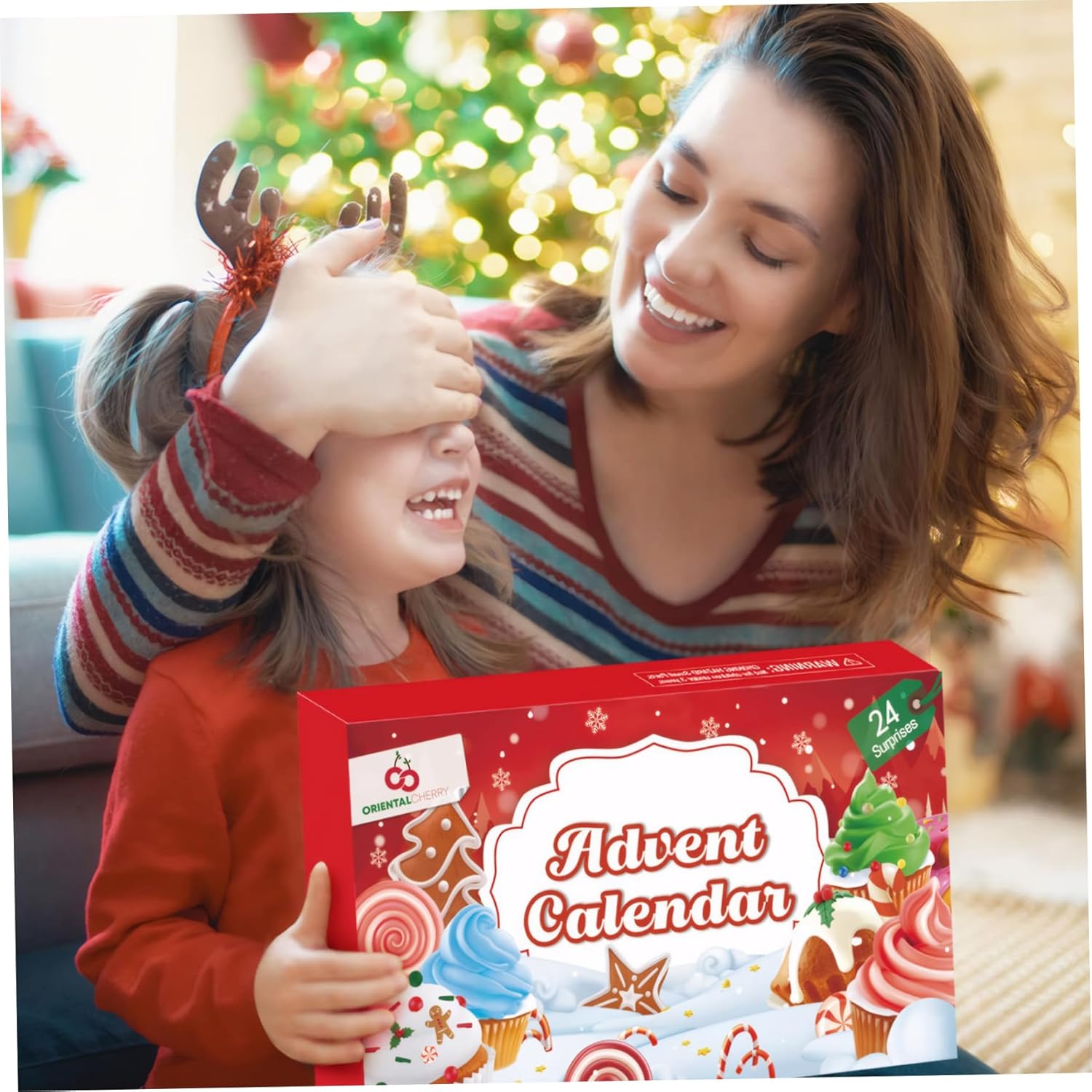 Christmas Decor Christmas Countdown Calendars 24 Days Advent Calendar 2025 with DIY Clay Accessories Advent Calendar for Toddler Kids Teens Girls Xmas Gifts