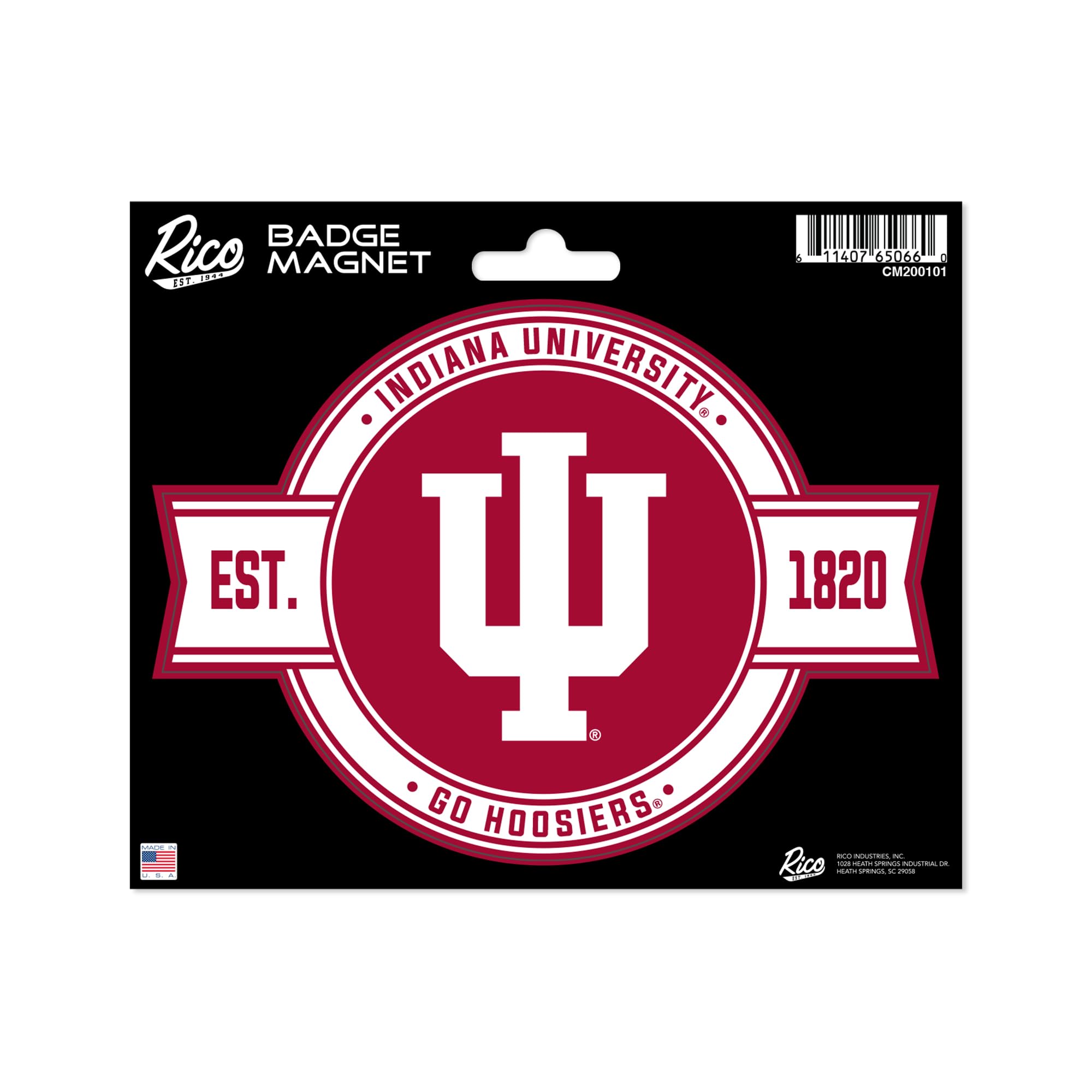 Indiana Hoosiers aimant de voiture et frigo badge standard Rico Industries