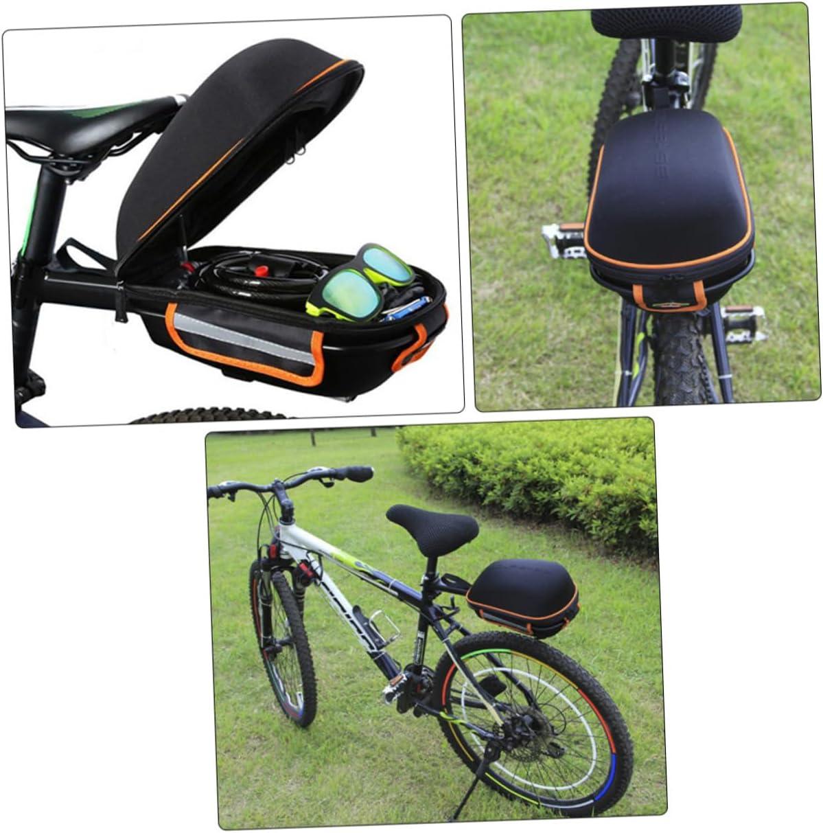 POPETPOP 1pc Bike Backseat Bag Large Capacity Riding Equipment Quick Release Container for Essentials Reflective Strip for Safety for Storing Tools Clothes and More