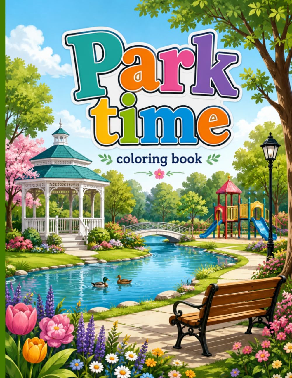 Park Time: Fun and Easy Coloring Book for Kids | Happy Playground Adventures, Swings, Slides, Picnics, and Outdoor Fun