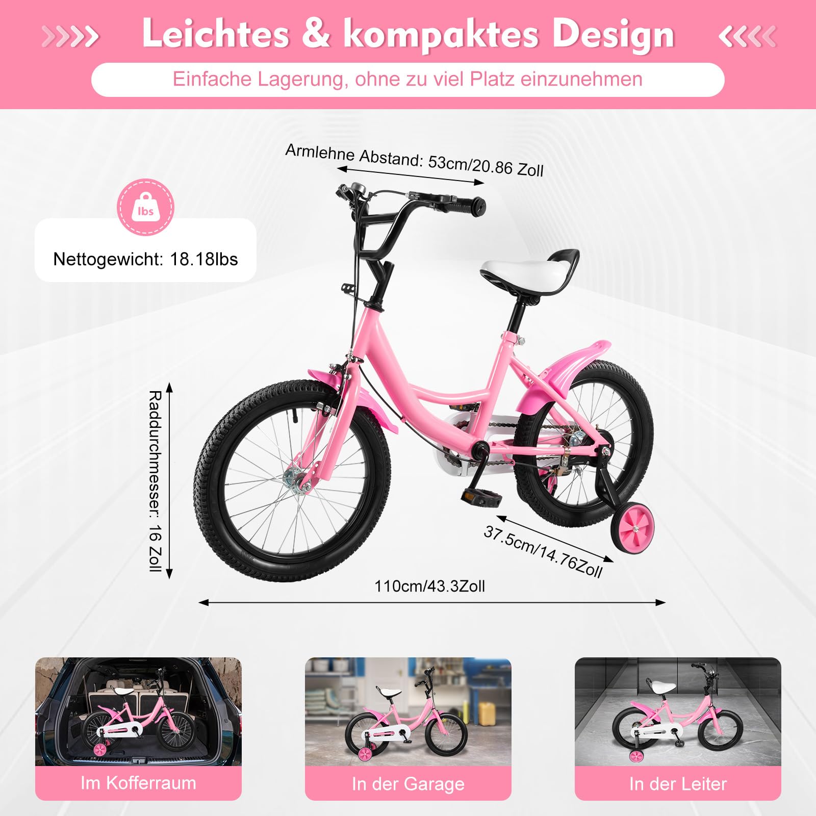 Bicicleta infantil de 16 pulgadas/20 pulgadas, ajustable, estilo libre, 7 marchas, con guardabarros, botella de agua, campana de brújula, capacidad de carga