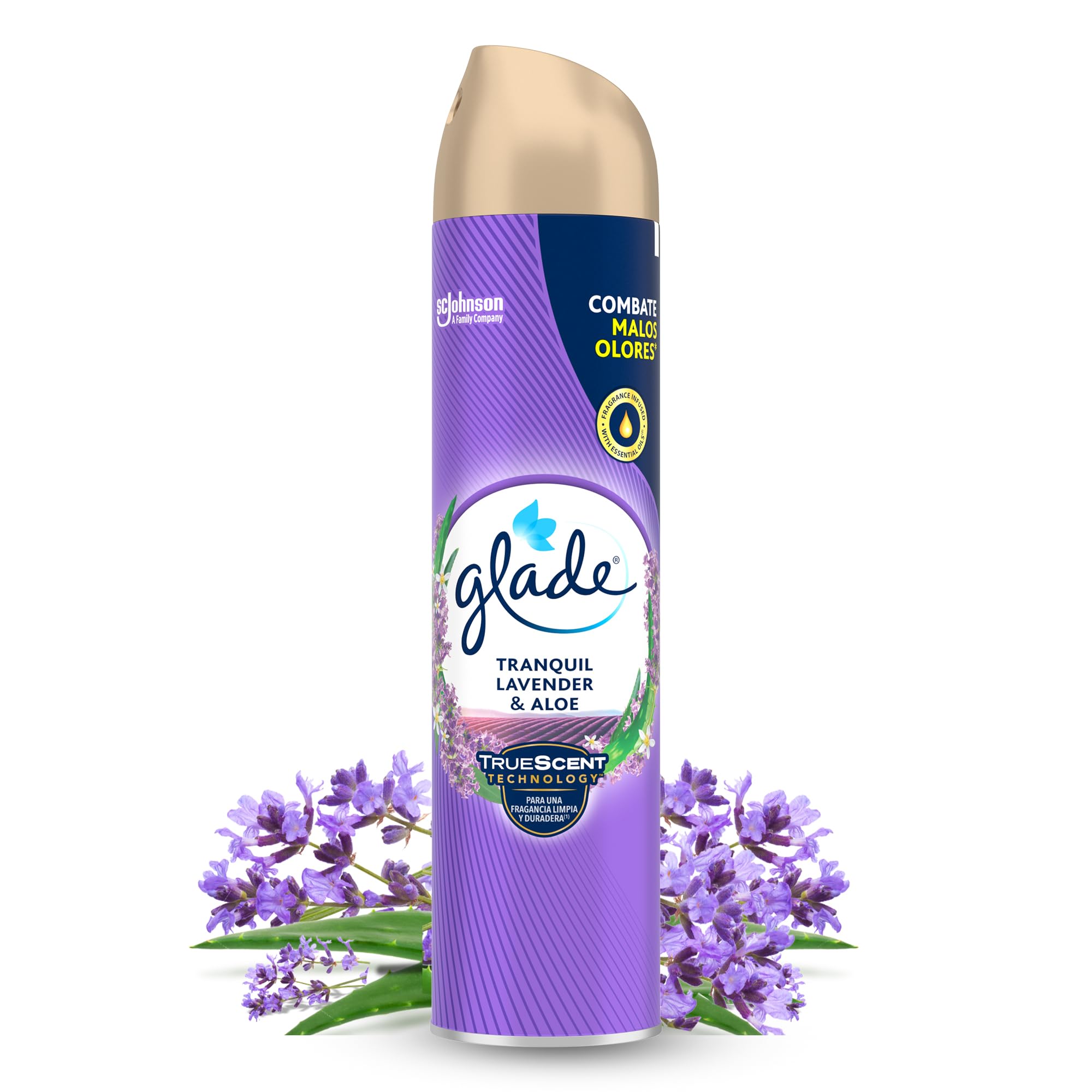Glade Lavender Air Freshener Spray, Fights Bad Odors, with Essential Oils, 1 Spray