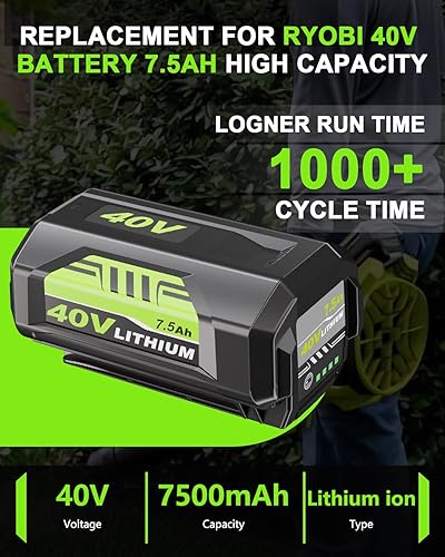 Miniatura 2 de HOCHSTERN Reemplazo actualizado de 7.5 Ah para batería Ryobi de 40 V OP40601 compatible con batería de iones de litio Ryobi de 40 voltios OP4050