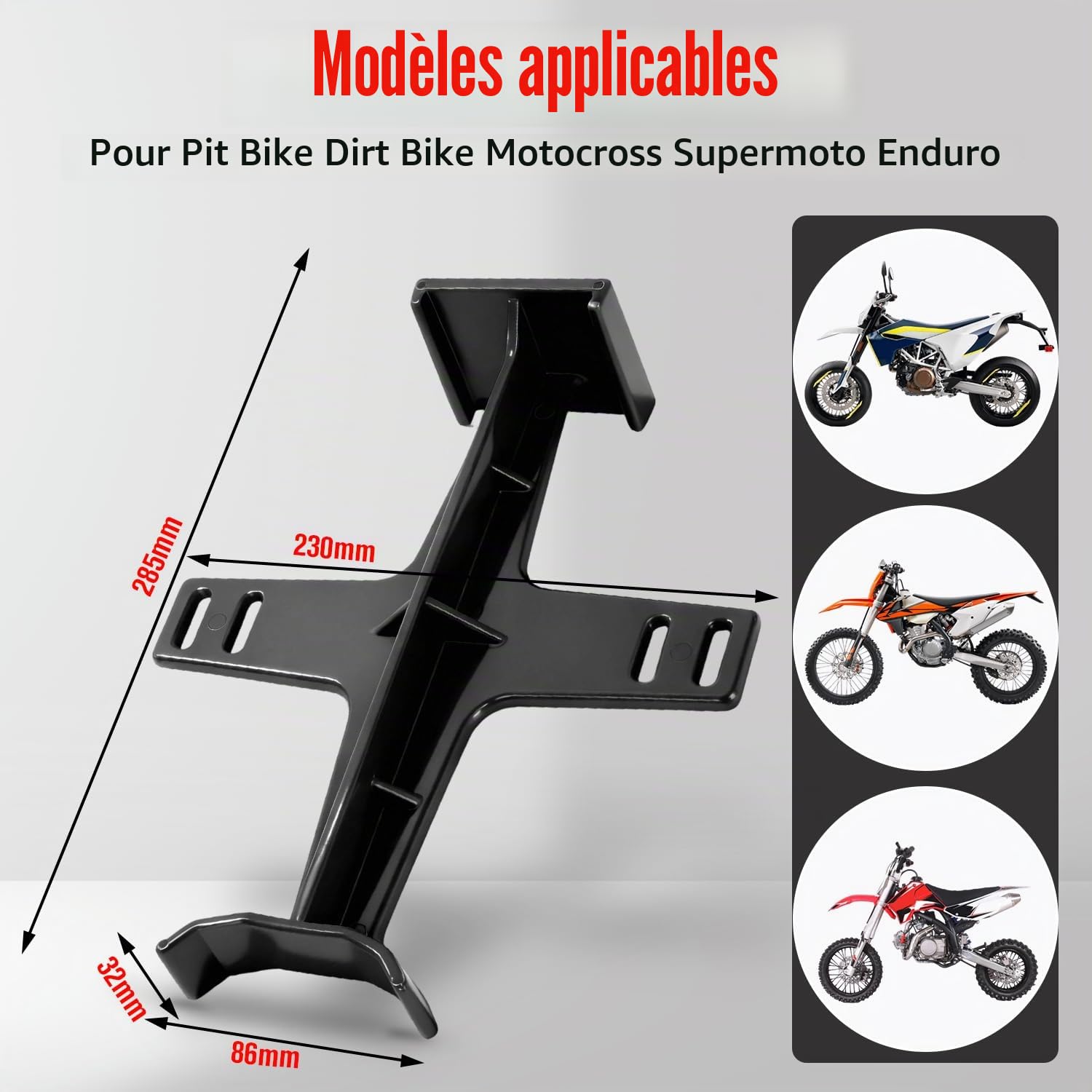 Bloque Fourche Moto Cross, Support Fourche Avant Moto,Bloque Fourche Transport Moto,Support Suspension Protection Fourche pour Motocross Supermoto Enduro Pit Bike-Noir