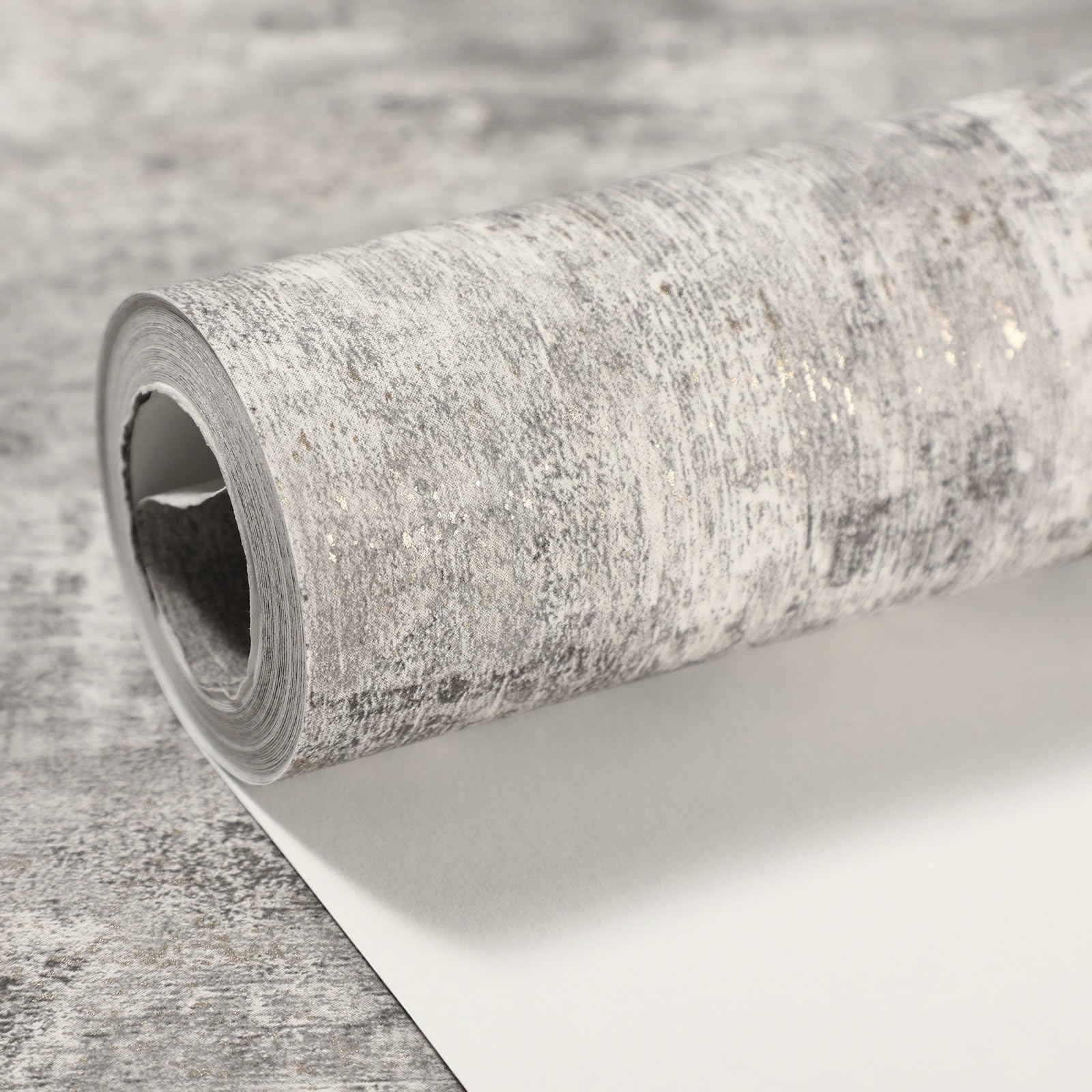 Baketron Concrete Wallpaper Grey Cement with Metallic Silver Glitter Textured Wallpaper Feature Retro Decorative Luxury Wall Paper Roll Living Room Hallway Bedroom Wallpapers for Adults