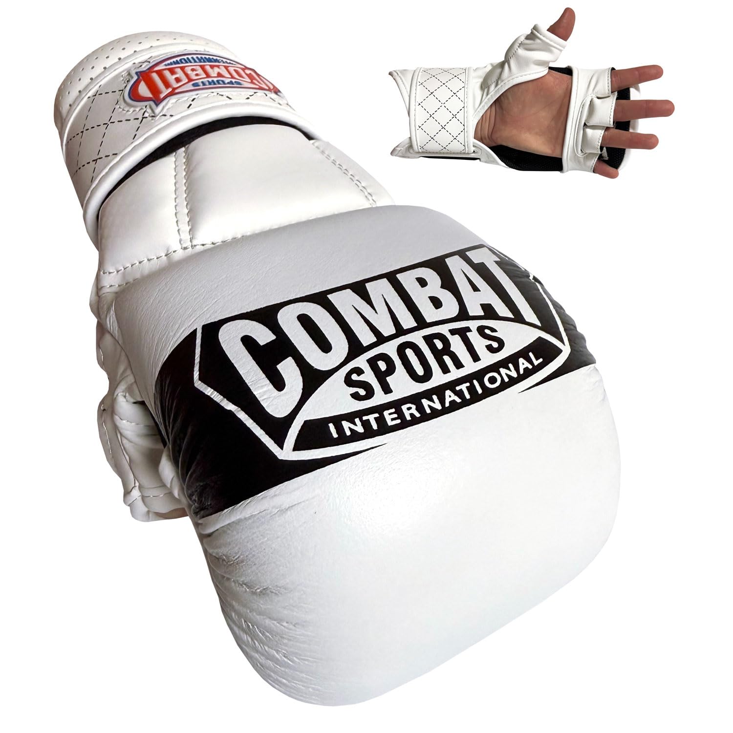 Combat Sports Max Strike MMA Training Gloves, Open Palm Fingerless Gloves for MMA, Muay Thai, and Kickboxing