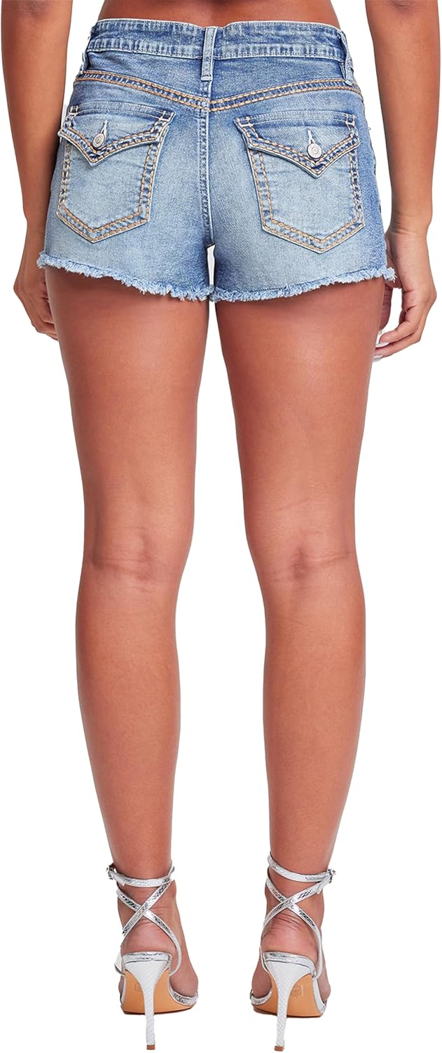 YMI Womens Jeans Women's Heavy Stitch Frayed Shorts