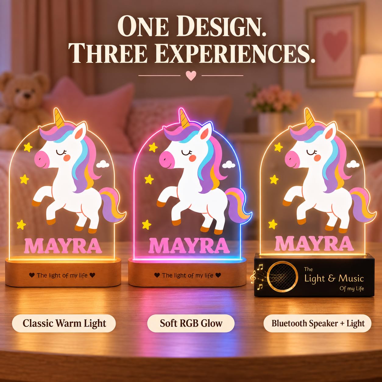 Personalized Unicorn Night Lamp - Custom Name Gift -4 Personalized Unicorn Night Lamp - Custom Name Gift -4
