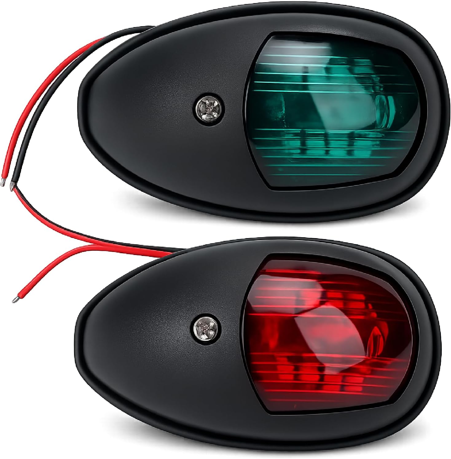 Yacht Navigation Light Shipping Signal Lamp 10‑30V LED Navigation Lamp Boat Light Red Green (Black)