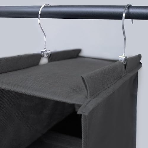 Miniatura 7 de YOUDENOVA Organizador colgante de zapatos, organizador de zapatos de armario de 10 estantes para armario, almacenamiento de zapatos colgante, gris,