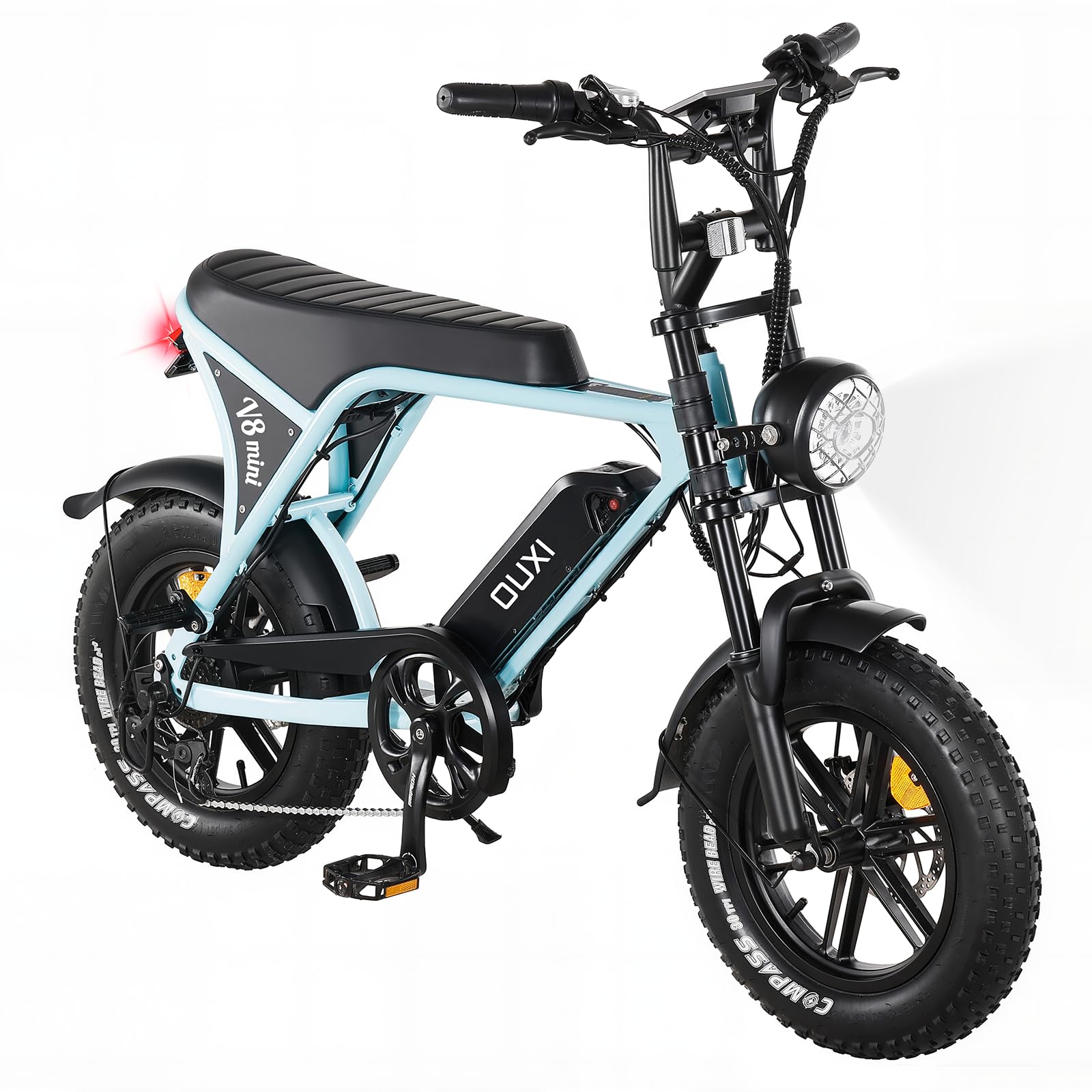 OUXI Electric Bike for Adults, 16" Fat Tire Ebike with 36V 10.4Ah Removable Battery, Moped Style EBike for Teens Up to 20MPH, 500W Upgrade Powerful Motor, MINI E-Bike for Leisure Riding & Commuting