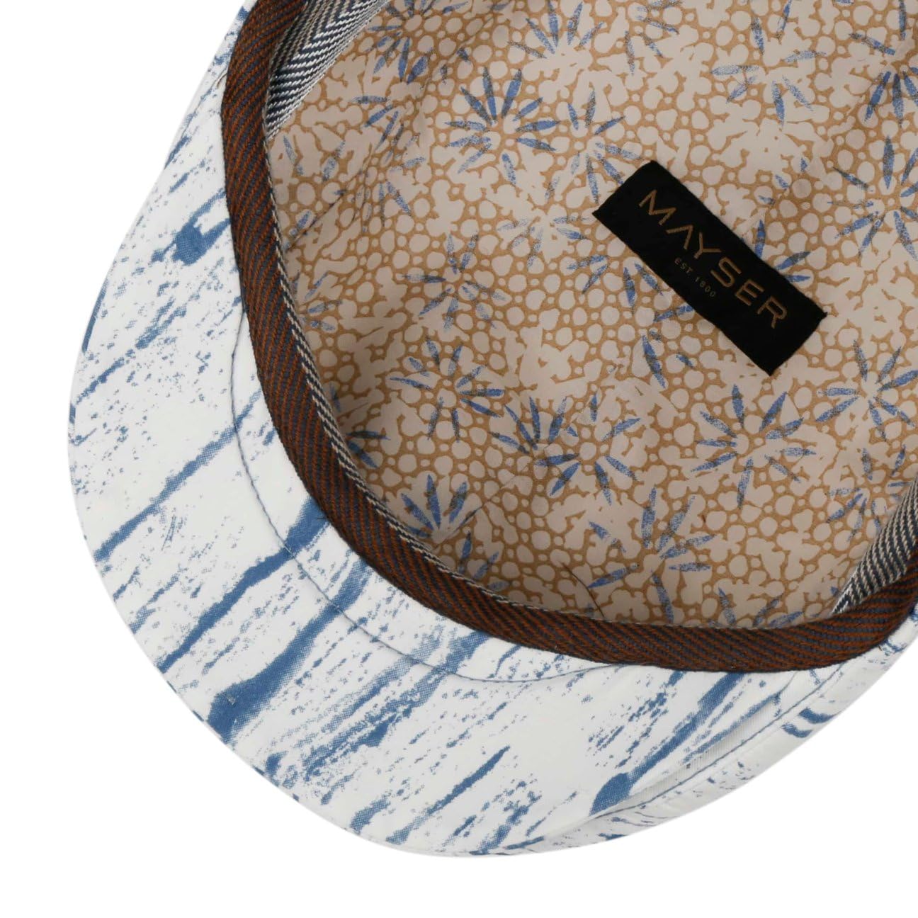 Mayser Flower Denim Flatcap Schirmmütze Herren und Damen Made in EU Frühling Sommer