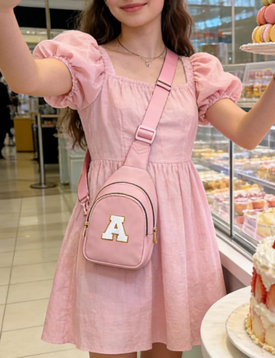 AK Fashion Girls Small Initial Sling Bag - Cross Body Bag, Girls Purse, Fashion Fanny Pack, Waist Packs for 7-16 Year Old Girl on Valentine's Day - Image 3