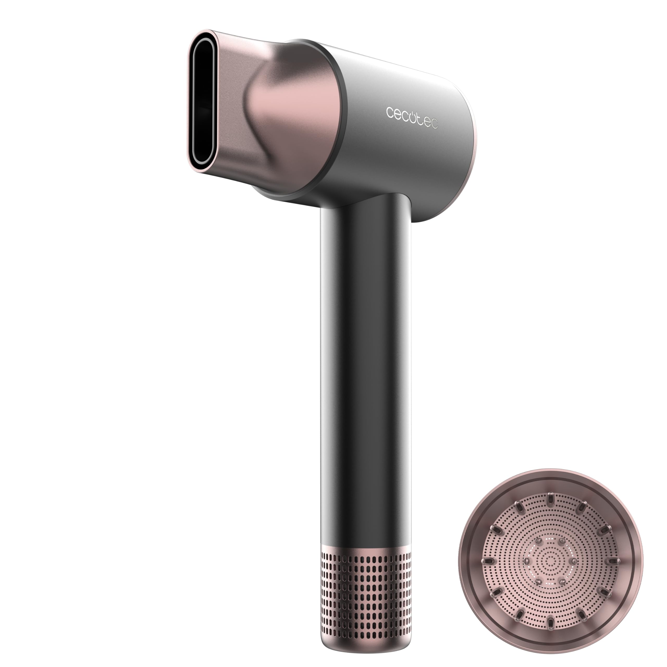 Cecotec Suszarka jonowa DryGlam 2w1 Sensor Black. 1400 W, bezszczotkowa 110000 obr./min, czujnik temperatury, 2 prędkości, 3 temperatury, koncentrator i dyfuzor, szybkie suszenie