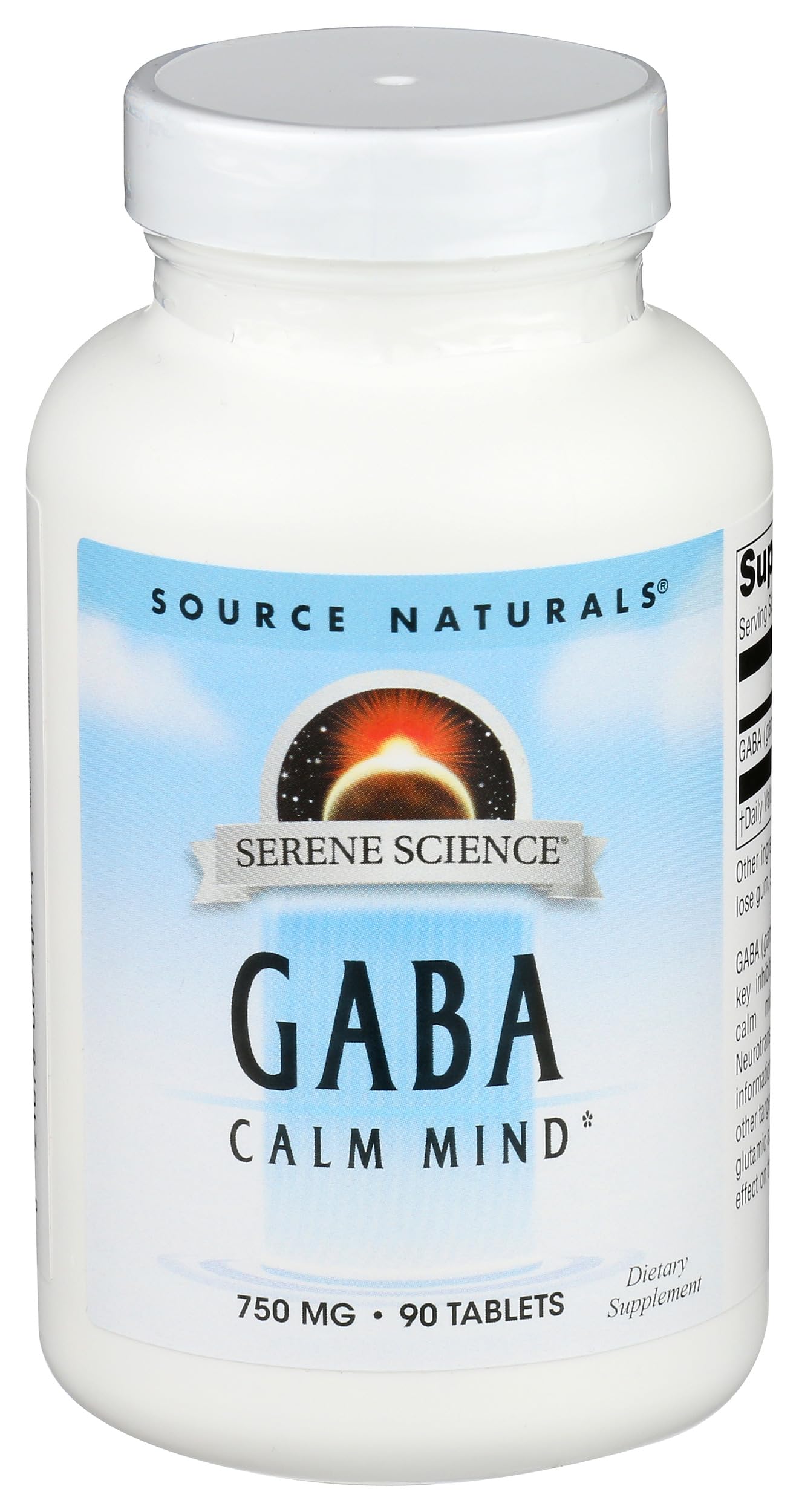 Source Naturals Serene Science GABA, for a Calm Mind* - 750mg, 90 Tablets 1 90 Count (Pack of 1)