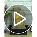 Image of Polyresin Table Top Cream Colour Designer Indoor 4 Diya Steps Waterfall Fountain for Home Decor with Yellow LED & Water Flow Controller Pump (Size: 38 x 29.5 x 22CM | Weight: 2000 Gram)