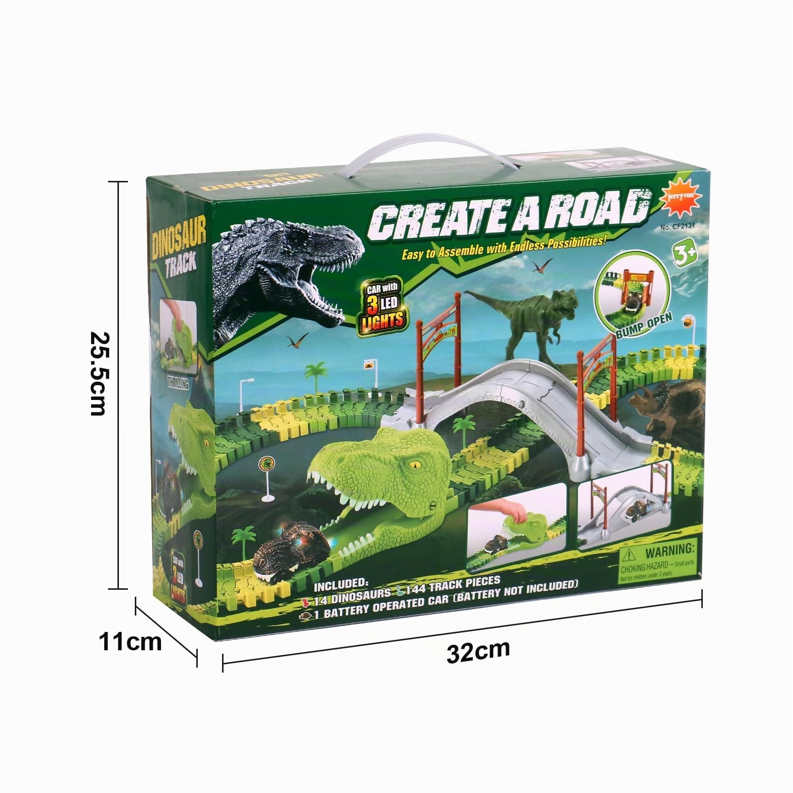 Pista Macchinine Dinosauri Giocattolo Per Bambini Giochi Bambini 2 3 4 Anni Con 14 Dinosauro Giocattolo e LED Cars Macchinine Per Regalo Bambino bambina 4 5 6 Anni e Regali Pasqua