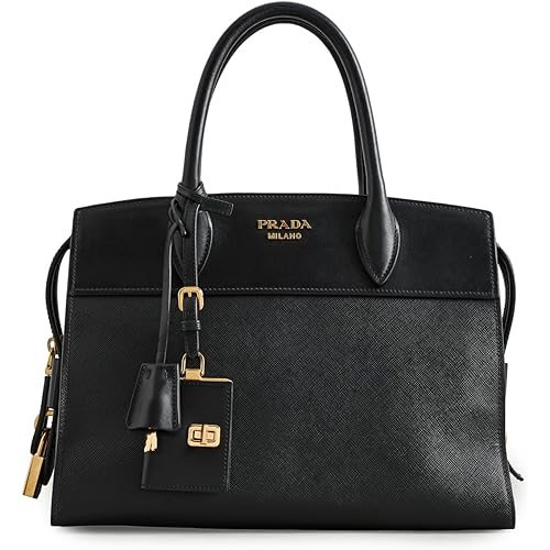Prada What Goes Around Comes Around Women's Pre-Loved Black Saffiano Esplanade Handbag
