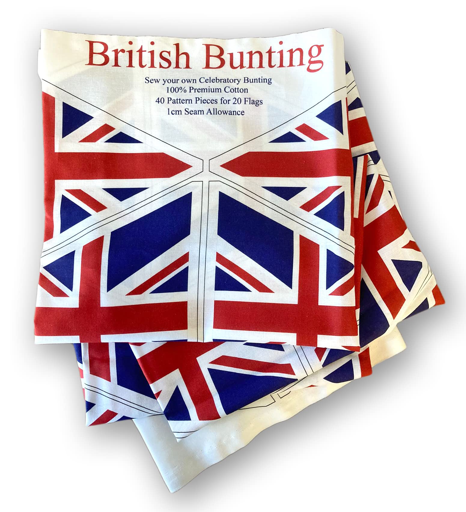 Spoilt Rotten Union Jack Cotton Fabric Bunting DIY To Sew 40 Flags Per Metre Will Make 20 Double Sided Flags Jubilee, Garden Party Vintage Style