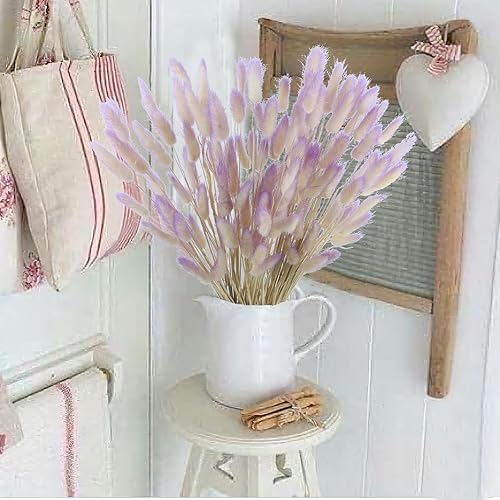 Miniatura 6 de 120 piezas de flores secas de cola de conejo, flores secas de lagurus ovatus, cola de conejo, hierba seca, hierba de pampa, arreglo floral seco para