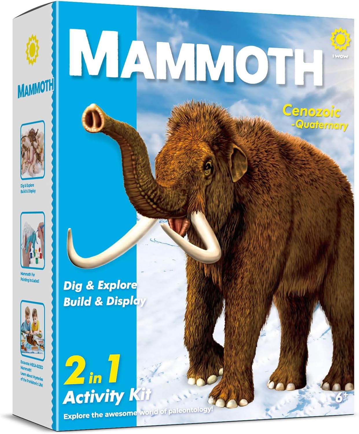 2-in-1 Mammoth Dig and Build Activity Kit, Educational Paleontology Set for Ages 6+