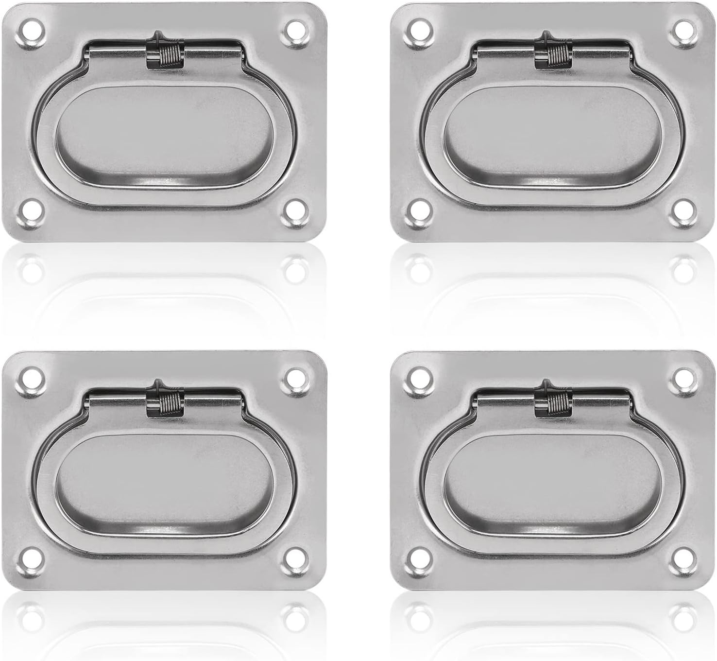 Boat Flush Hatch Locker, 4pcs Flush Ring Pull Handles