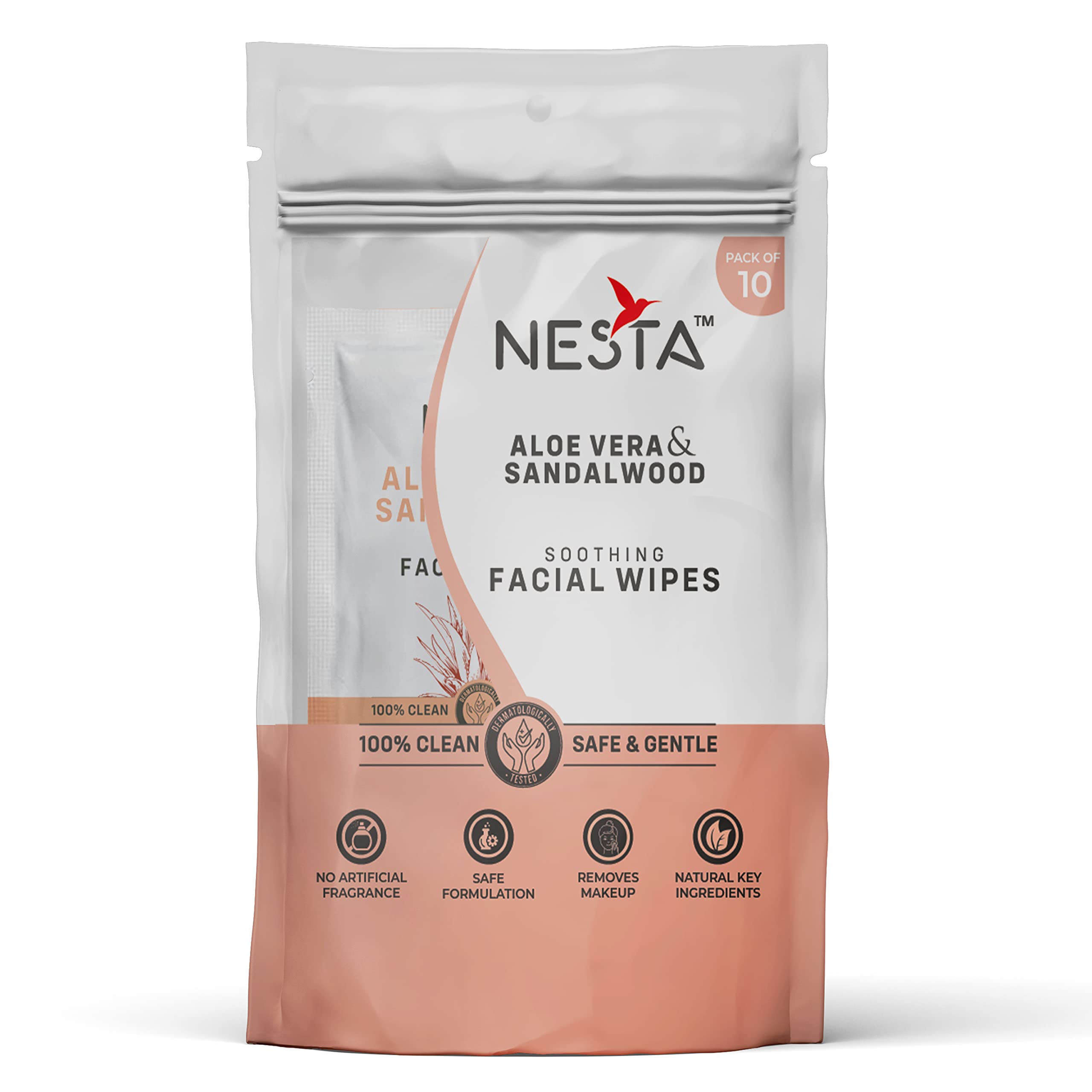 Nesta Essential Face Wipes Individually Wrapped Sachet| Free from Alcohol, Paraben, Silicon | Deep Cleansing Facial Wet Wipes Set (Mint-Cucumber-Sandalwood-Rose-Citrus) (Sandalwood Sachets) (B0BDVR2LZT) Amazon Price History, Amazon Price Tracker