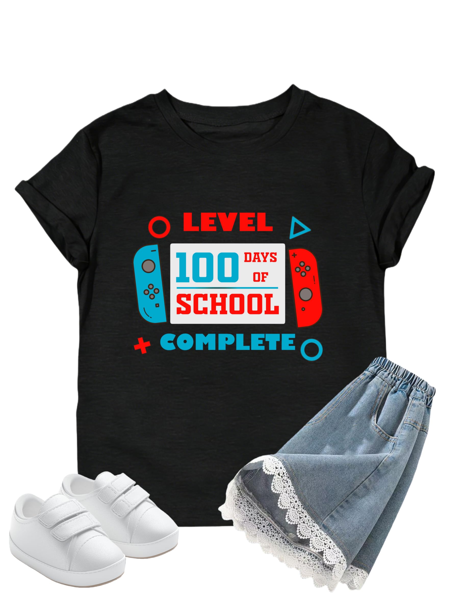 100 Days of School Shirt Kids Toddler 100th Day of School Shirt Boys Girls Celebration Student Happy Gifts Tops