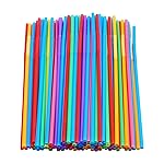 200 Pcs Colorful Plastic Long Flexible Straws.(0.23\'\' diameter and 10.2 long)