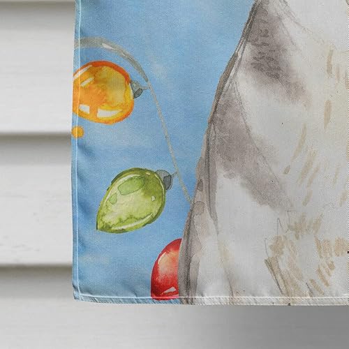 Miniatura 4 de Caroline's Treasures CK2495CHF - Bandera de casa de Husky siberiano con luces de Navidad, poste grande para porche, bandera decorativa para