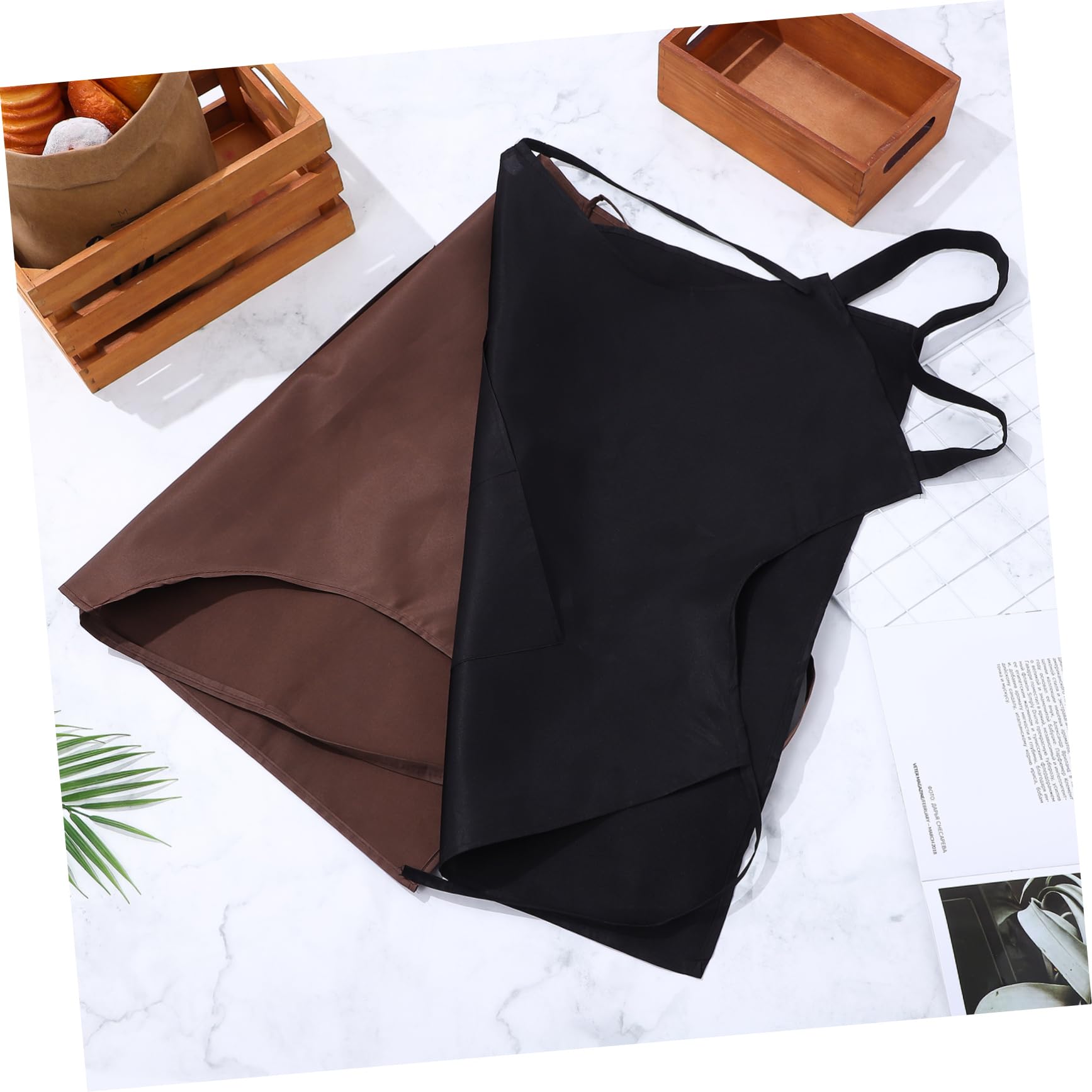 PRETYZOOM 12 Piezas Delantales de Cocina Unisex con Gran Bolsillo Ajustables y para Cocina Barbería y Peluquería y Resistente Manchas