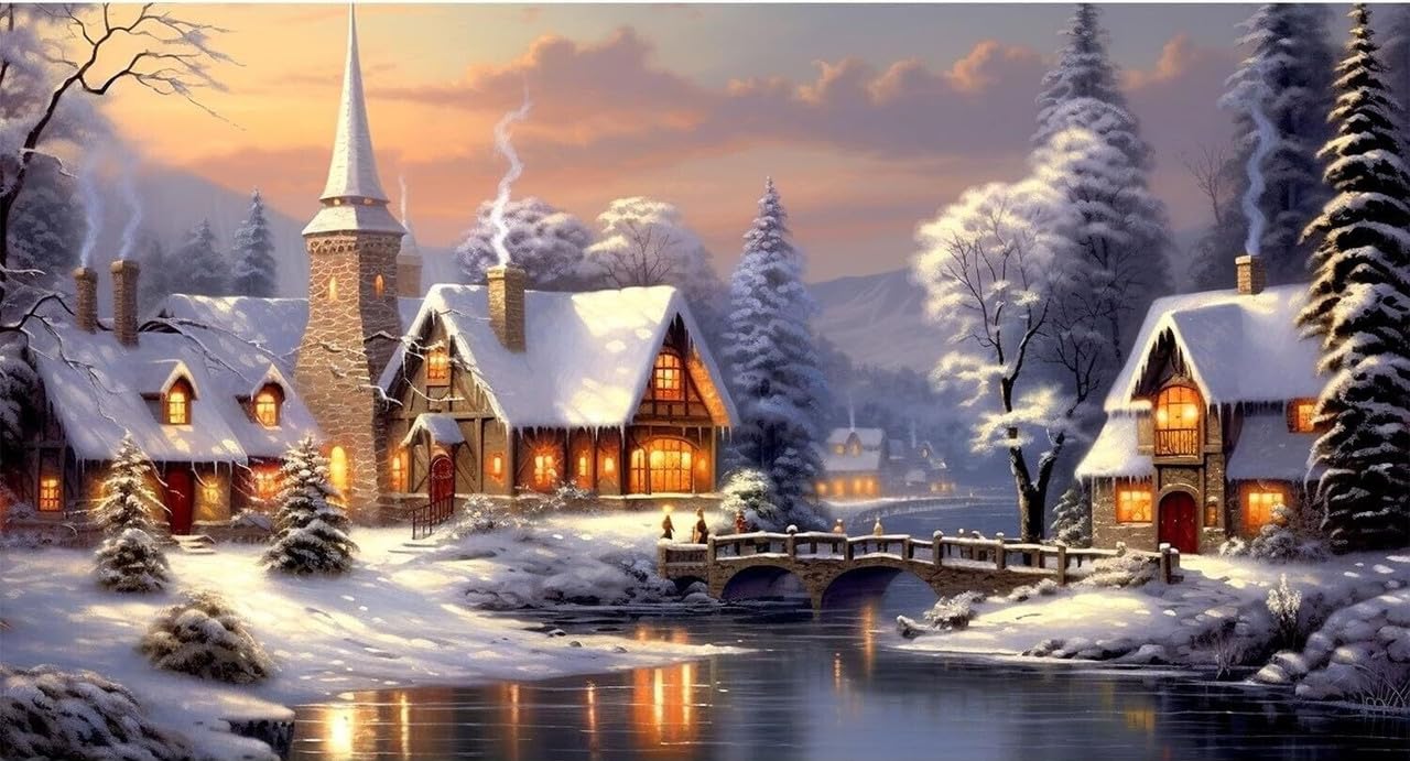 TREXEE Winter Cottage Architecture DIY Gift Canvas Painting Paint by Number for Kids and Adults Beginner (No Frame)(16x20inch) (B0CY5QHDNP) Amazon Price History, Amazon Price Tracker