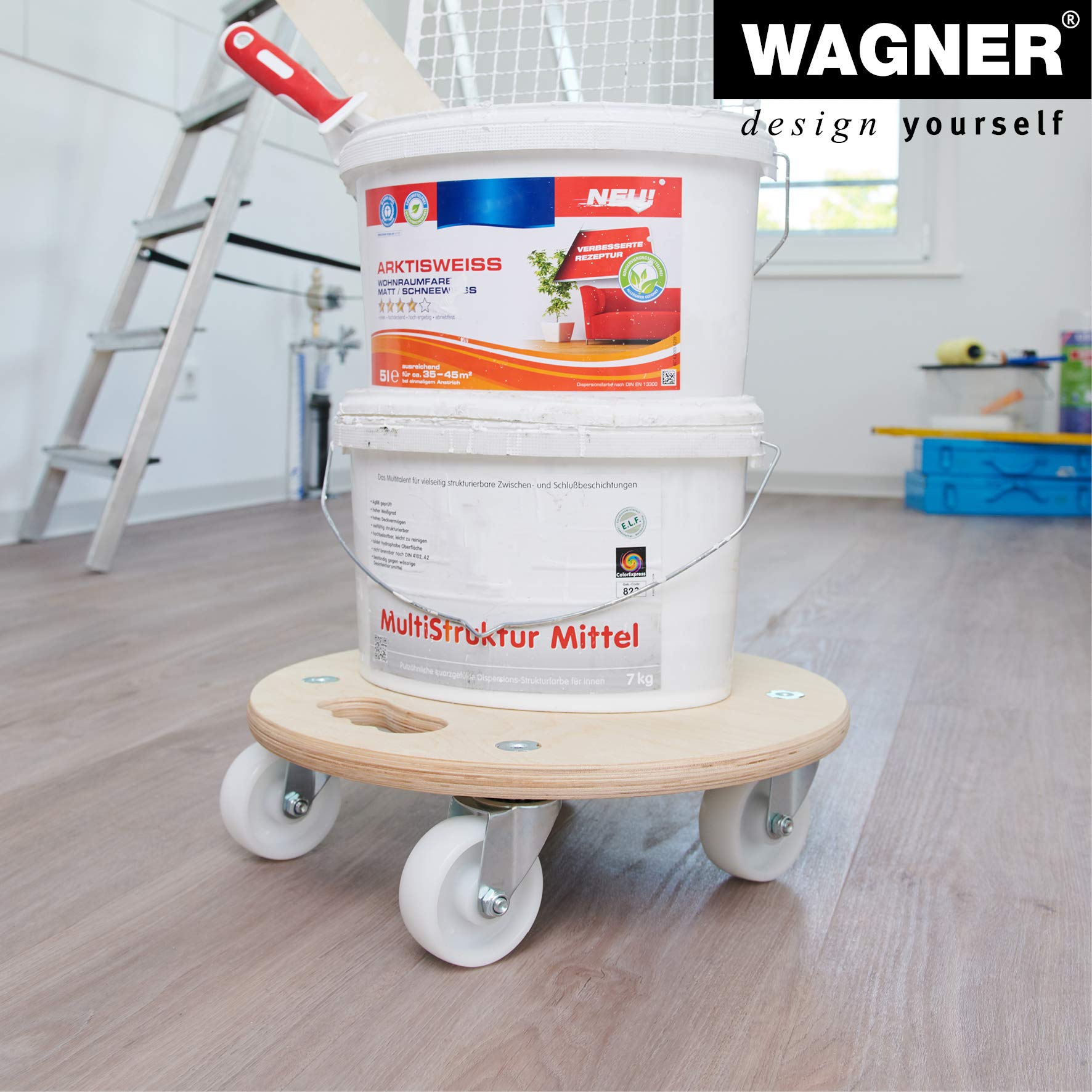 WAGNER Carrello da trasporto MM 1137 I Ø 38 cm I manico ergonomico - ideale per oggetti ingombranti, vasi e piante I portata 250 kg I molto mobile I certificato FSC® - 20113701
