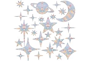 Starry Sky Window Clings: 75Pcs of Collision-Preventing Rainbow Stickers