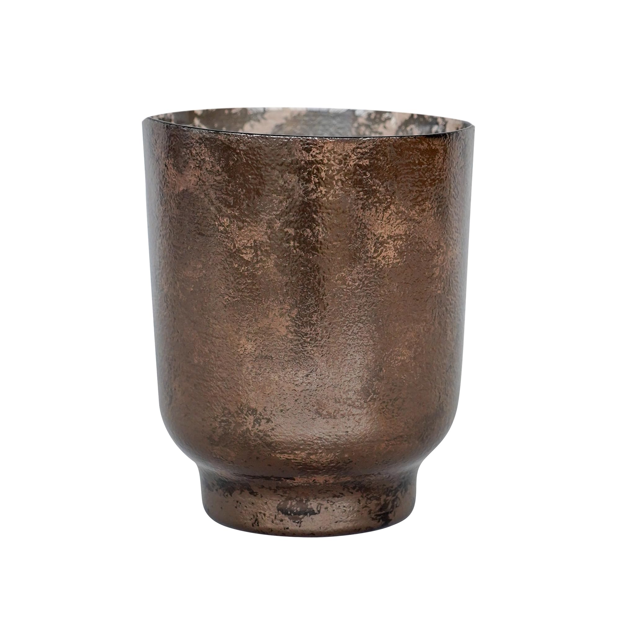 Ivyline Metallischer Kerzenhalter in Bronze – Moderner Kerzenständer aus Glas – Elegante Tischdekoration – H15 x B13,3 cm
