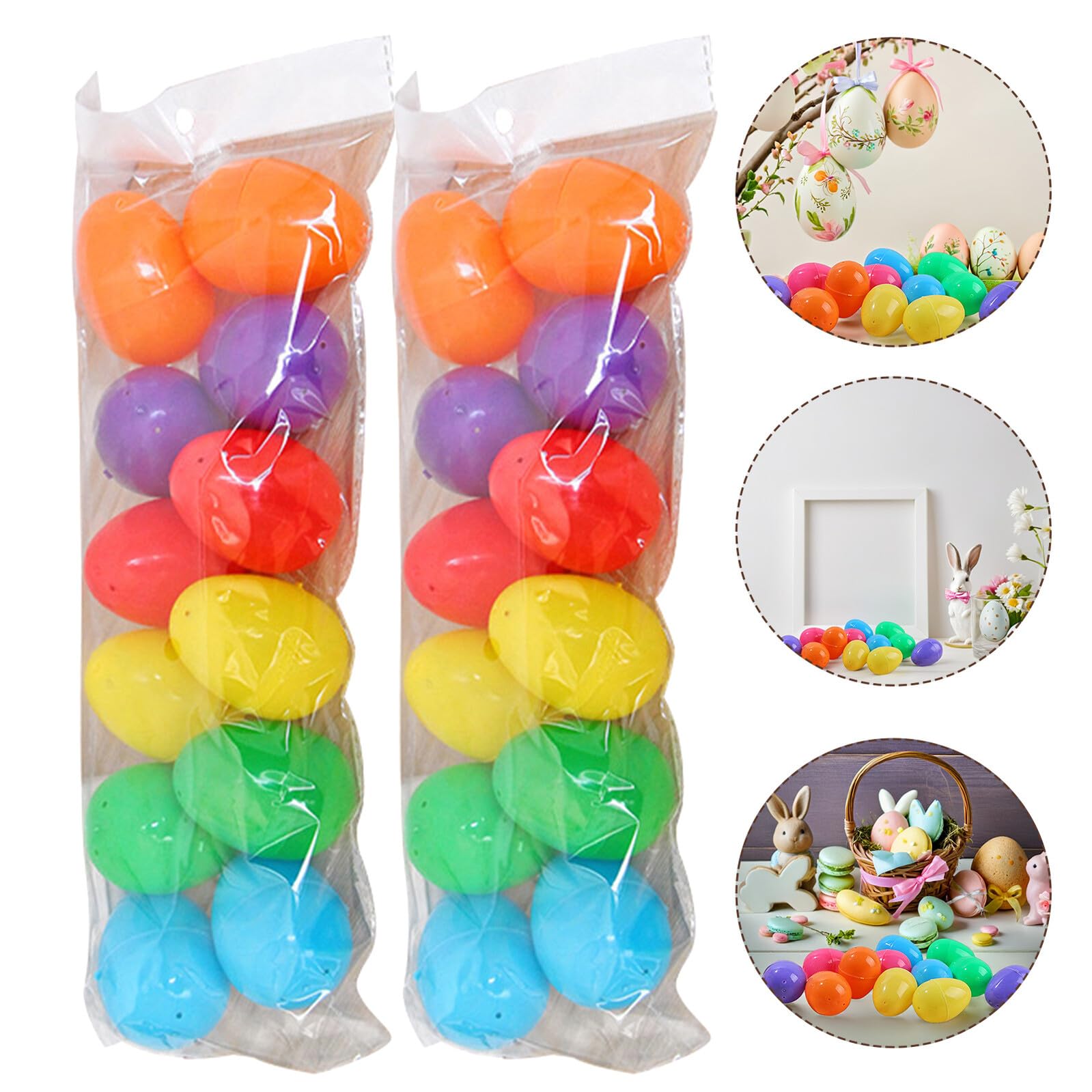 VICASKY 24pezzi Uova Pasquali Colorate Plastica per Caccia alle Uova Decorazioni DIY per Feste e attività Creative