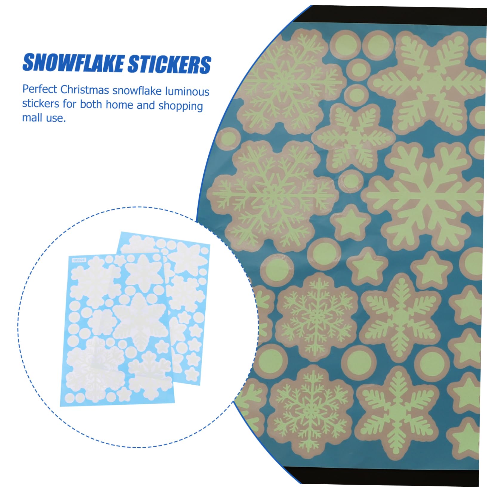 FRCOLOR 12 Blätter Weihnachtsaufkleber Winteraufkleber Schneeflocken-aufkleber Weihnachtsfensteraufkleber Leuchtender Schneeflockenaufkleber Fluoreszierender Wandaufkleber Weiß Pvc