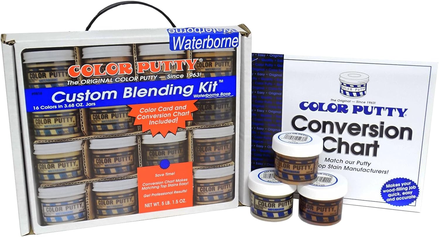 Color Putty Custom Blending Kit by Color Putty - Includes Sixteen 3.68 oz jars of High Performance Putty, Available in Waterborne or Oil Based (Waterborne)