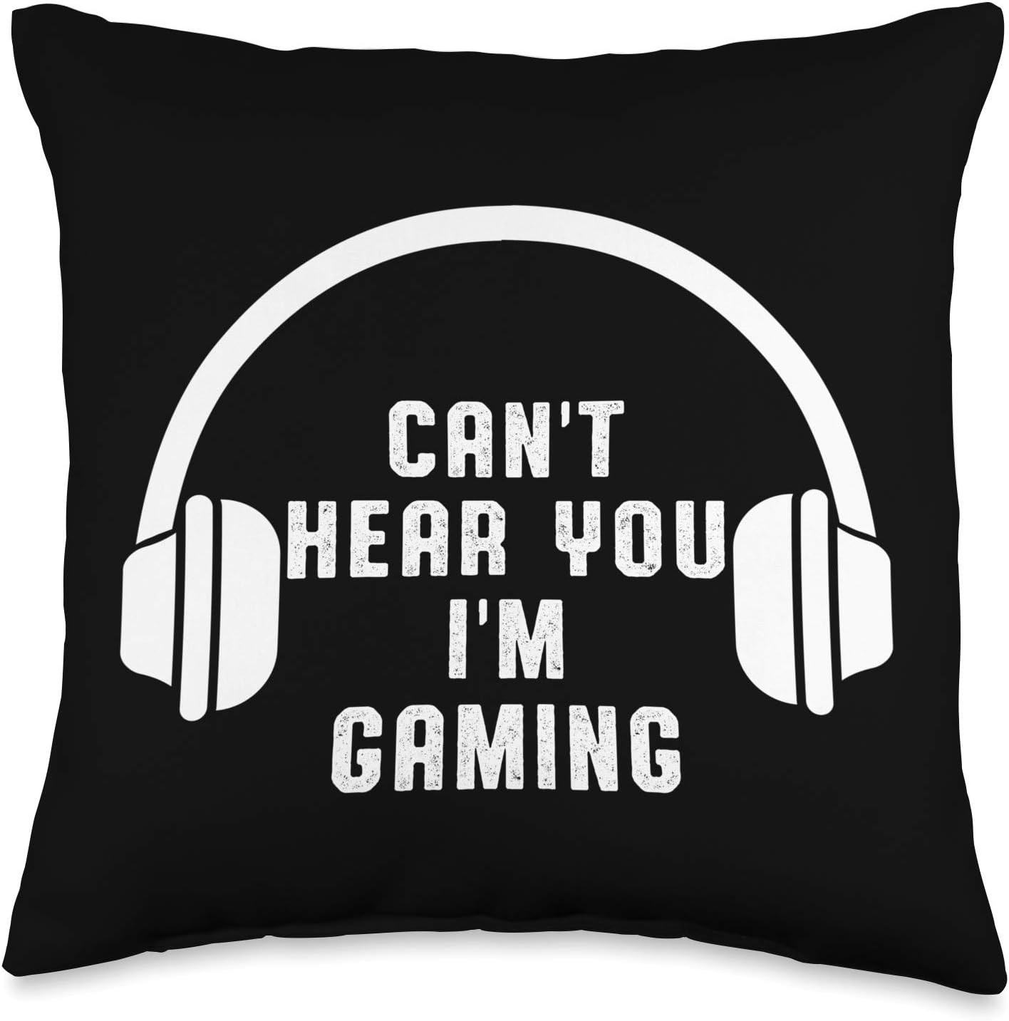Gamer Game Headset Hear You Funny Player PC Gaming Gift Throw Pillow