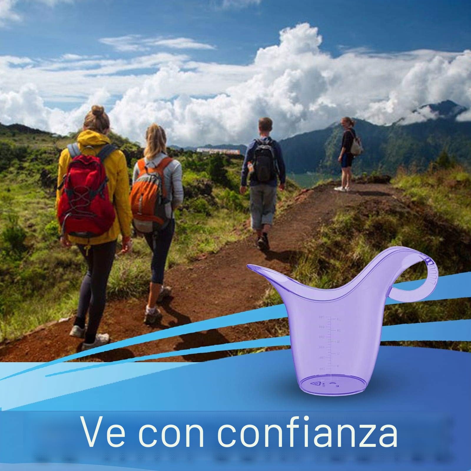 Orinal femenino, dispositivo de micción portátil para mujer, orina de pie, sin escuadrones, ideal durante las noches o postrado en cama, protección en viajes por carretera, camping, barco, senderismo,