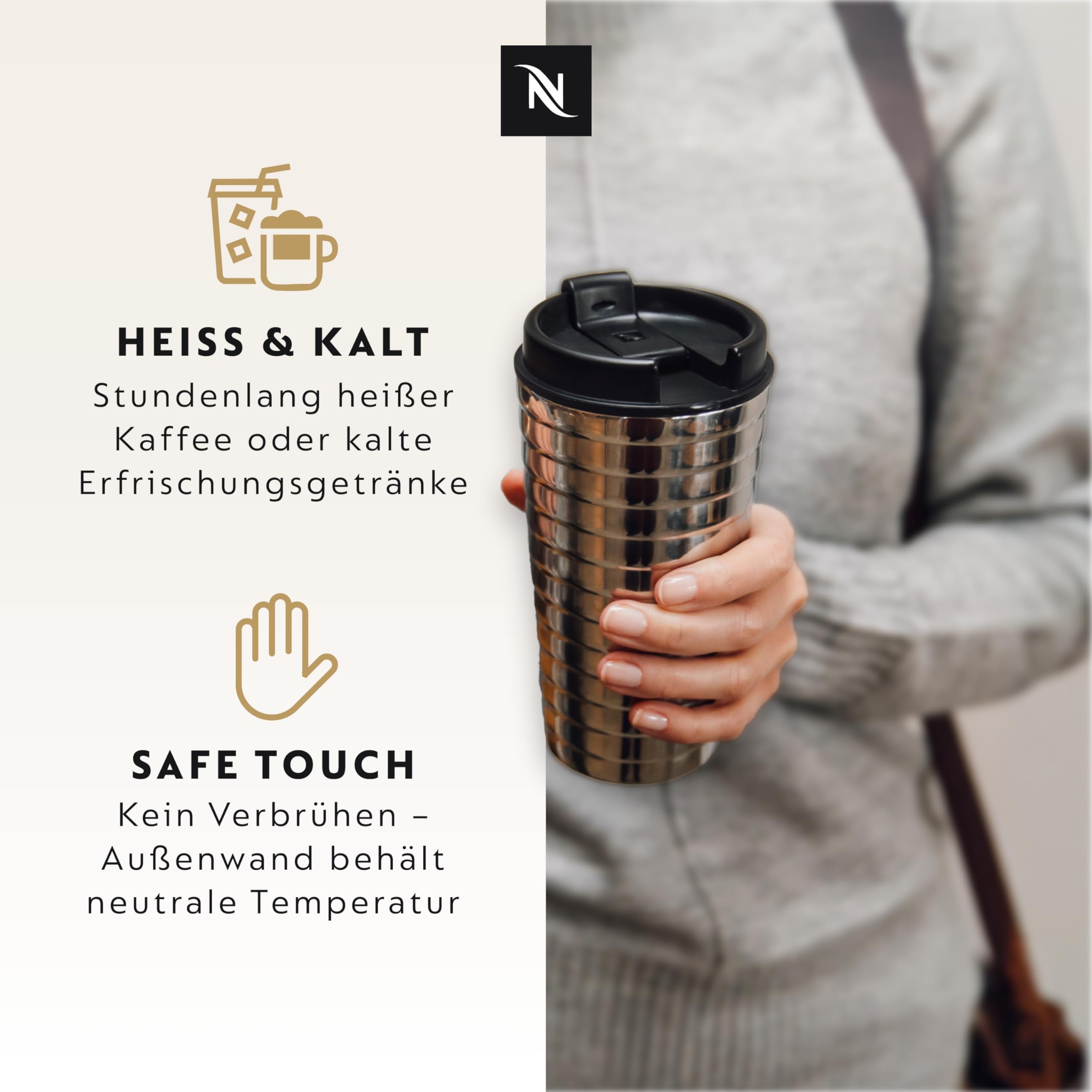 Nespresso TOUCH Travel Mug Thermobecher Silber 345ml