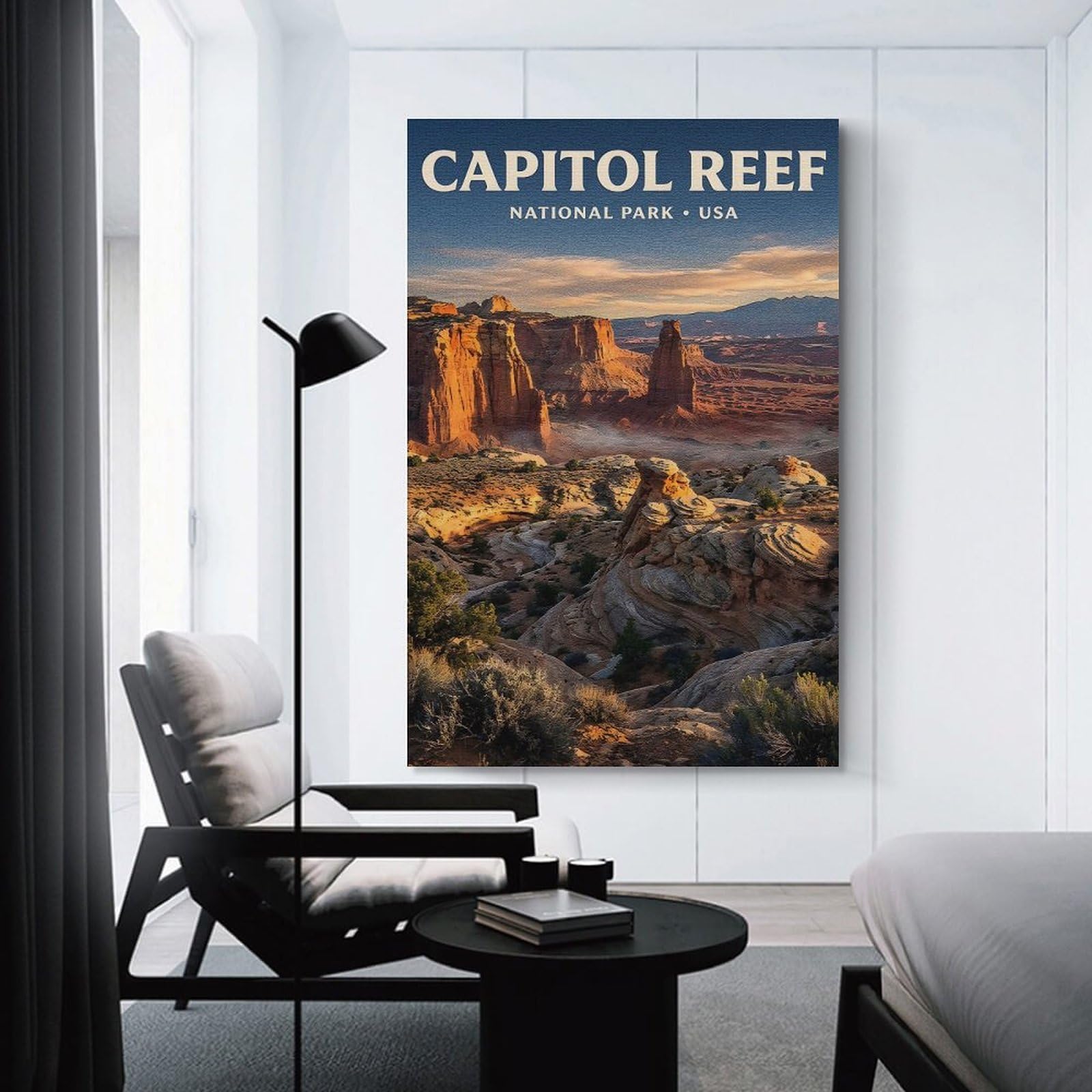 Junmoney Capitol Reef National Park Canvas Wall Decor 20x30inch(50x75cm), for Lounge, Study, Hallway Or Flat Walls, Canvas Wall Art That Fits Changing Layouts