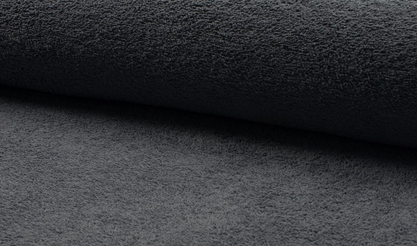 Double Sided Cotton Terry Towelling Fabric Material - DK Grey (Precut-1Mtr, 150x100cm)