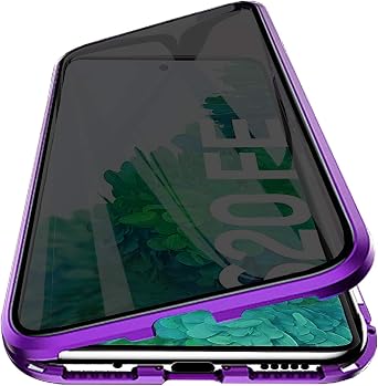 Anti-peep Case Compatible Galaxy S20FE Magnetic case, Magnetic Adsorption Double-Sided Privacy Screen Protector Case Cover for Samsung Galaxy S20FE Purple