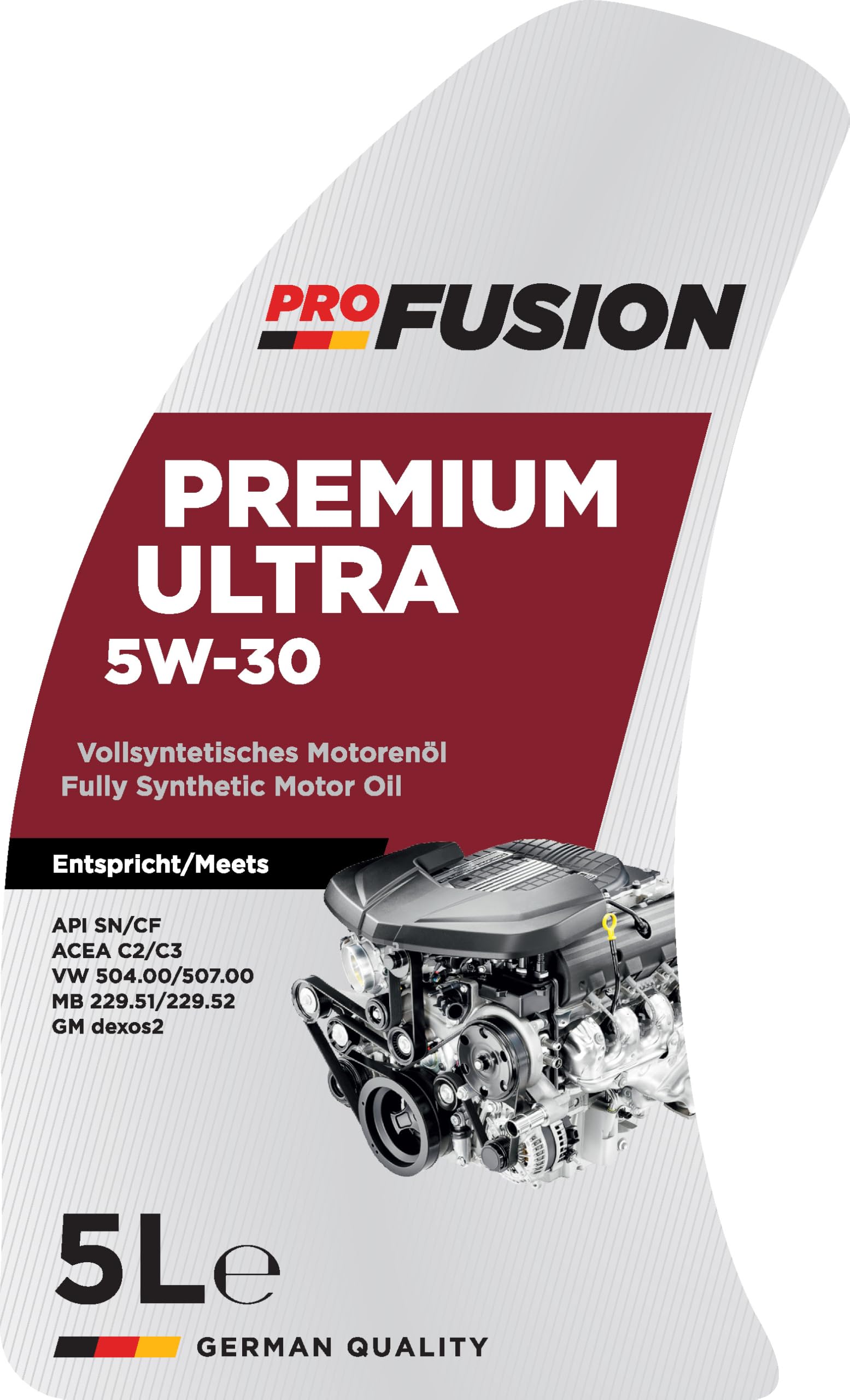 ProFusion Aceite 5W-30 para Motores Gasolina y Diésel - Lubricante Sintético para Coche Premium Ultra ACEA C3 Compatible con Filtros de Partículas (DPF) Pack de 2 x 5L (10 Litros en Total)