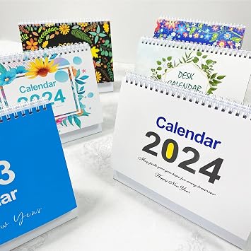 2024 Desk Calendar, Standing Desk Calendar, Jan 2024 - Dec 2024 Flip Desktop Calendar, 9''7.3'' Desk Calendar Small Monthly Desk Calendar for Home, Office and School - Large Flower