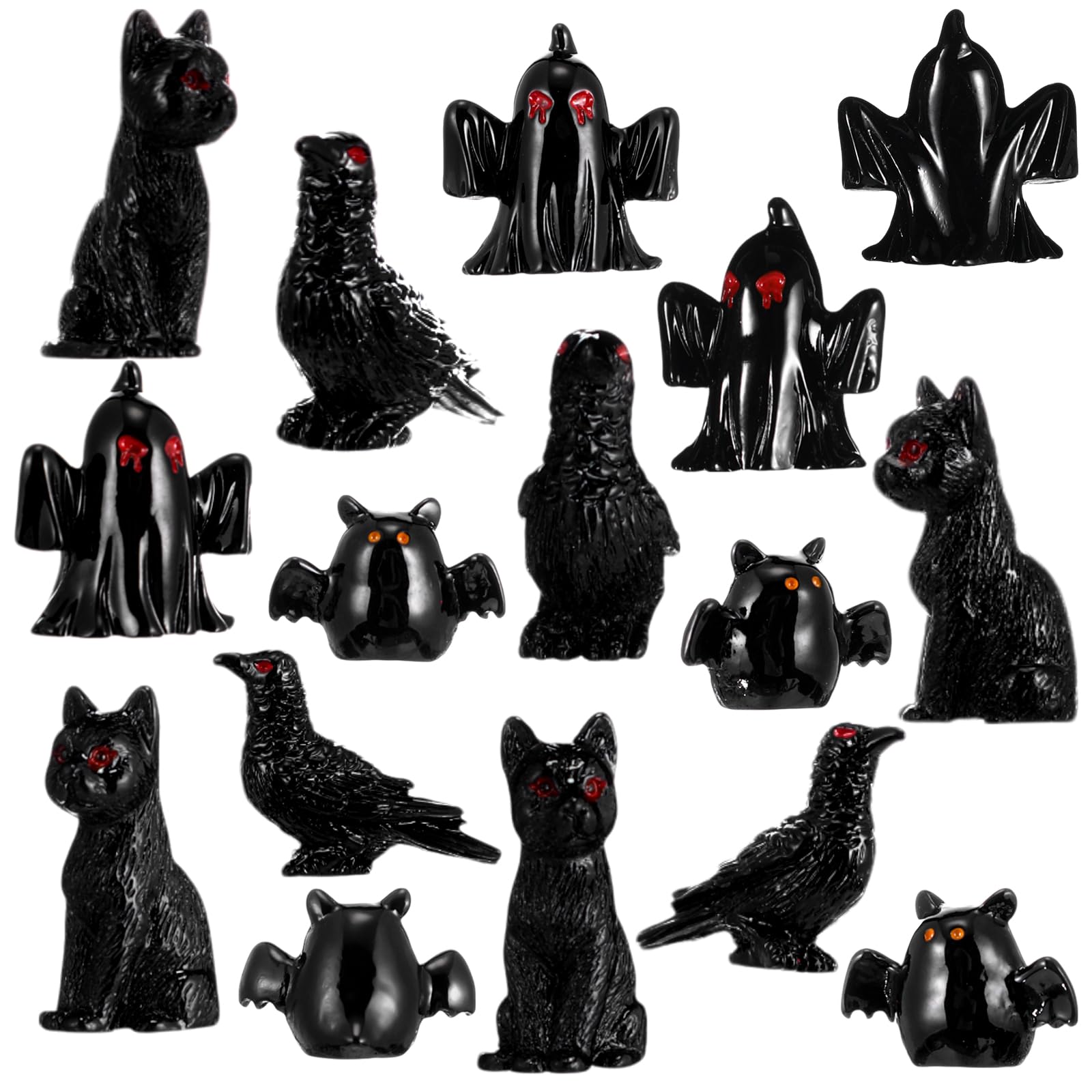 Amazon.com: Wesiti 20 Pcs Helloween Mini Statue Decor Resin Black