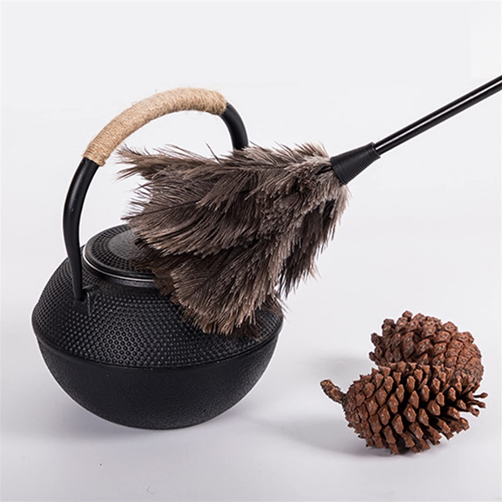 Miotełka z piór miękki środek czyszczący długa rączka biuro Faux Feather House szczotka do odpylania meble do okien strona główna miotełka z piór