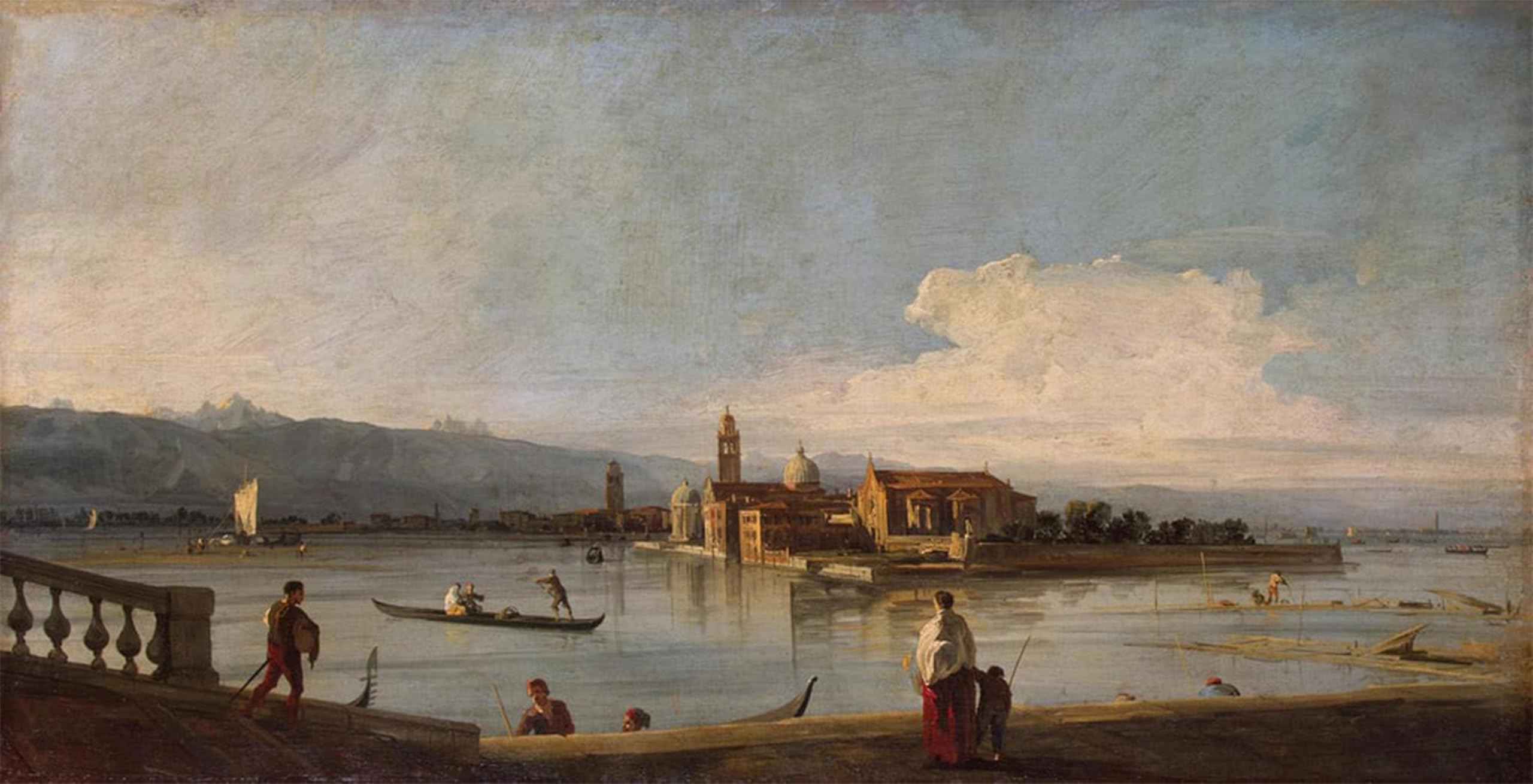 Serendipitp No Frame Vintage Picture Print On Canvas Wall Art Poster View Of The Isles Of San San Cristoforo And Murano By Antonio Canal Artwork Print Poster For Wall Decor 60X90cm