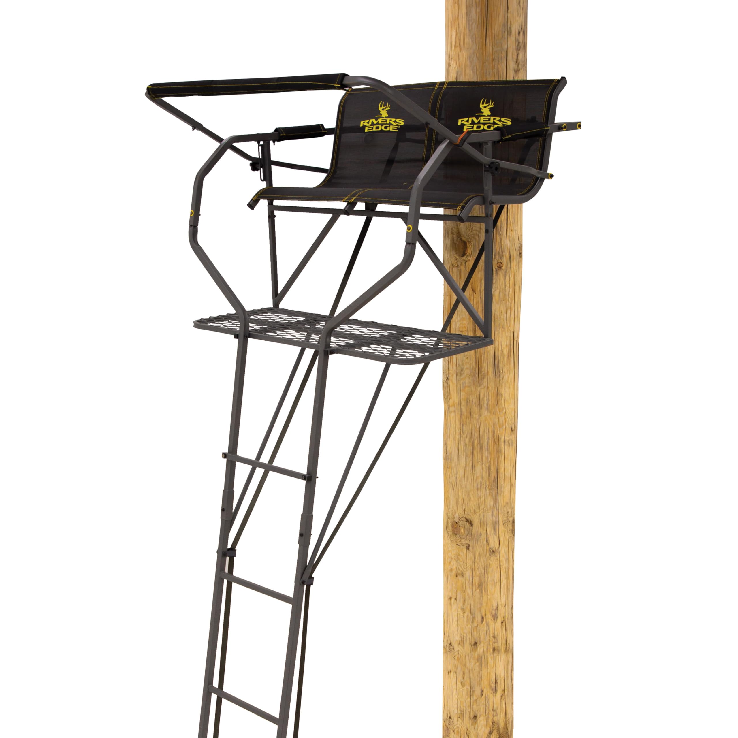 Rivers Edge Relax 2-Man LS Ladder Stand, 16'10” Height, Lockdown